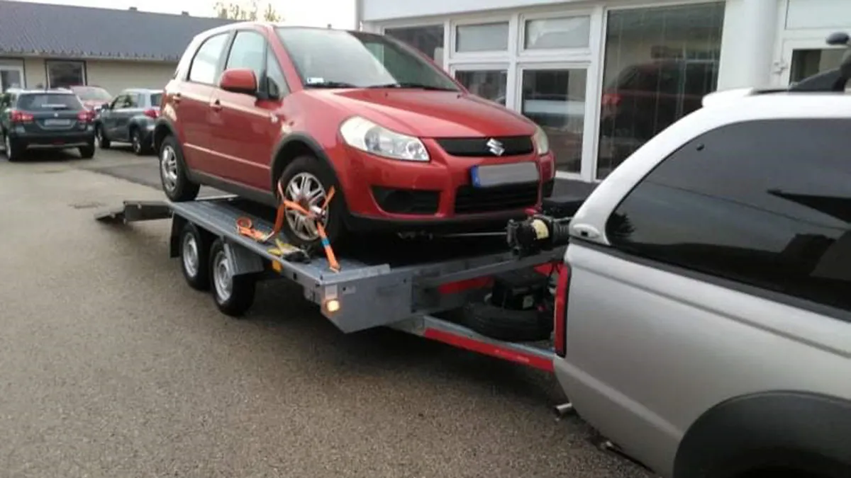 Futóműhibás Suzuki SX4 autómentése Újhartyánból dabasi szervizbe